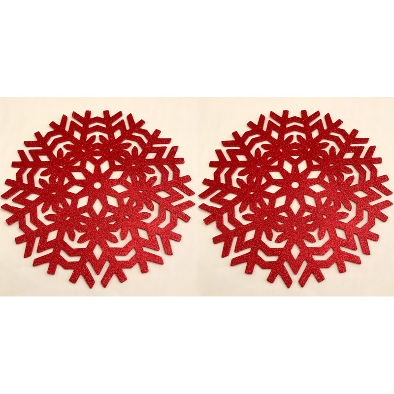 SNOWFLAKE glitter Siobhan Placemats, Red