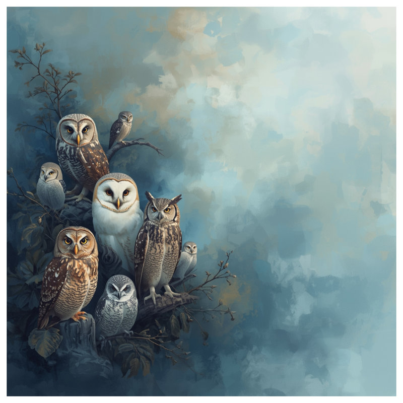Édredon perché Group Of Owls, Très grand lit