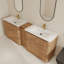 Ensemble de meuble-lavabo double autoportant 84 po avec lavabos en céramique et tablettes réglables 84 po-821275332-809708842