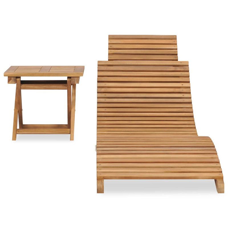 Bartman 175cm Long Reclining Teak Single Sun Lounger