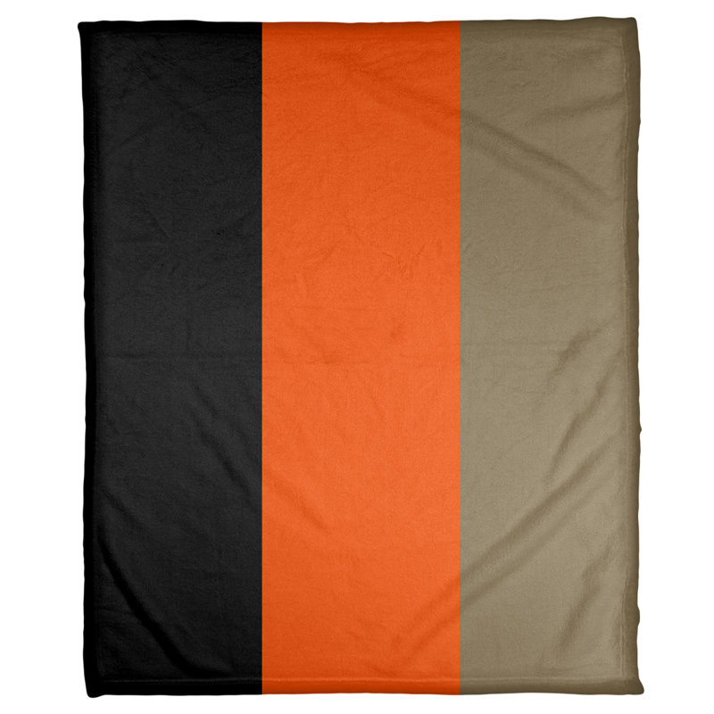 Quilted Throw Blanket, 30" x 40", Black/Orange/Metallic Gold, Mink Touch