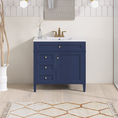 Meuble-lavabo simple 30 po avec comptoir en céramique