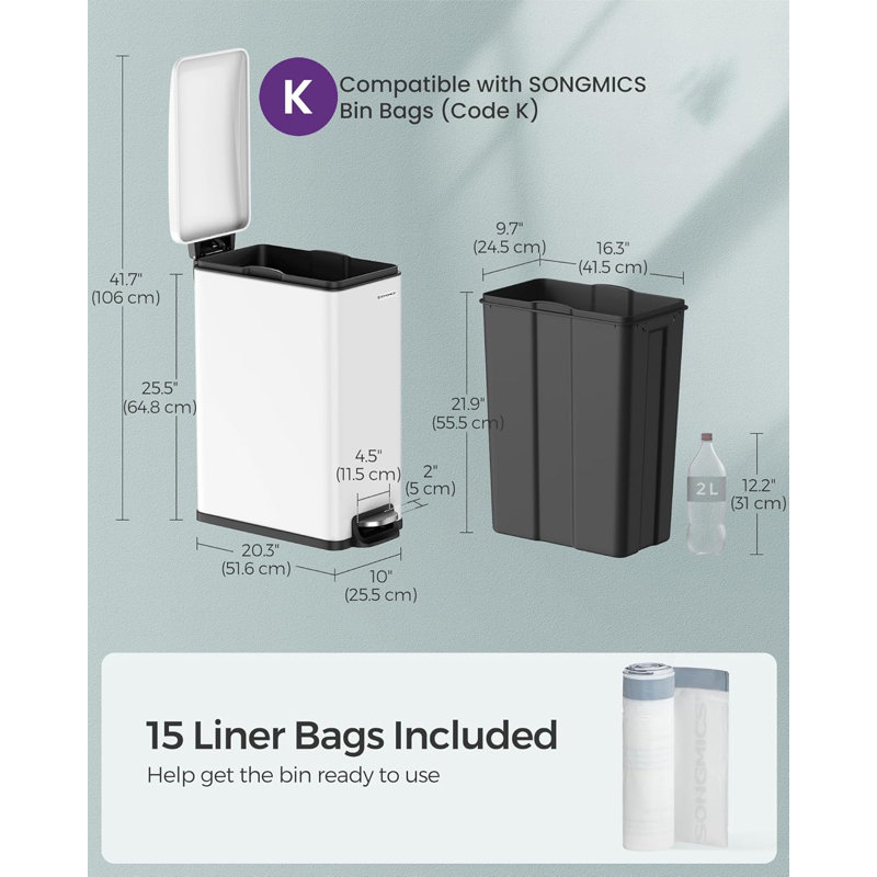 Touch Top Recycling Bin - 48L