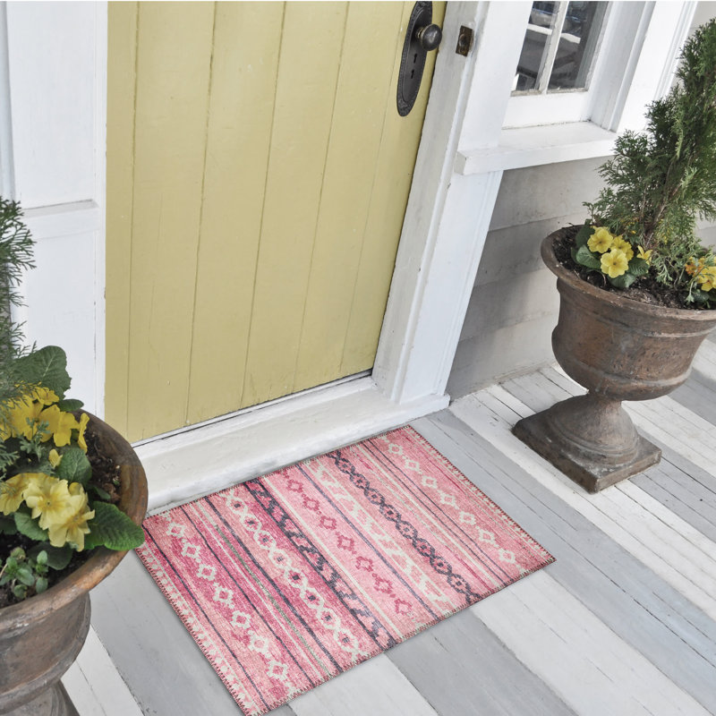 Ance Chenille Washable Moroccan Indoor / Outdoor Rug, Rectangle 1'8" x 2'6"
