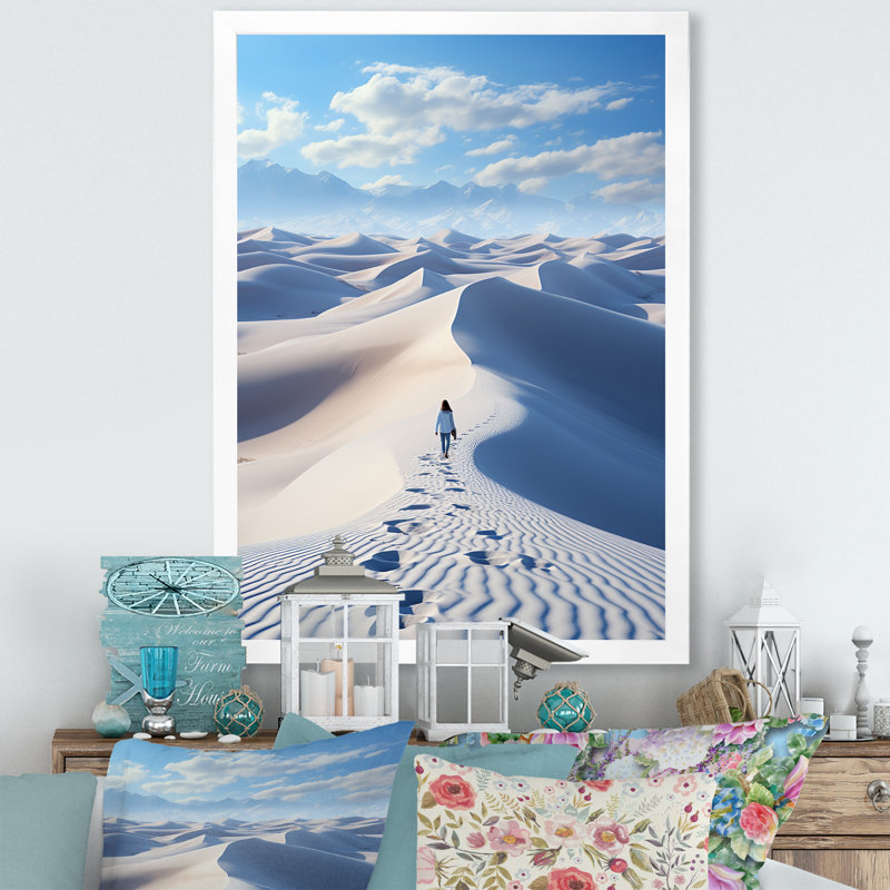 Snow Desert Winters Solitude - impression, H 44 po x l 34 po x P 1,5 po, Cadre photo blanc