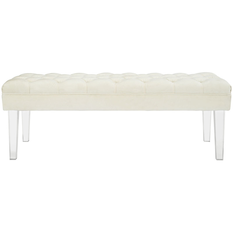 Banc en velours Valet, Ivoire