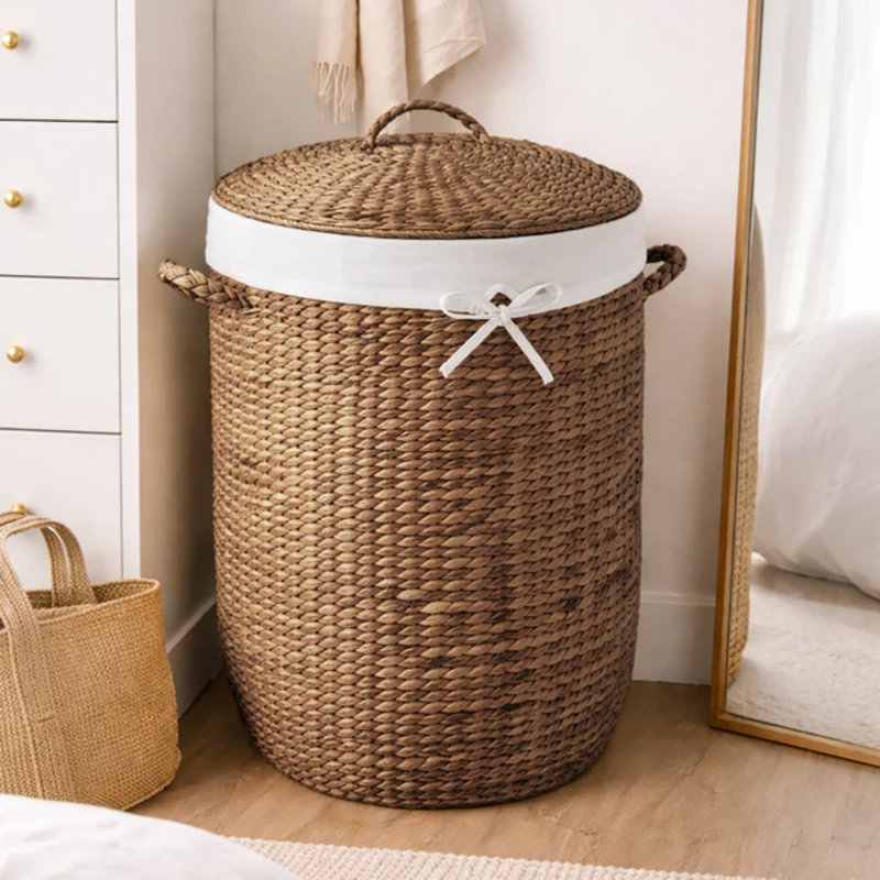 Round Laundry Hamper, Chestnut