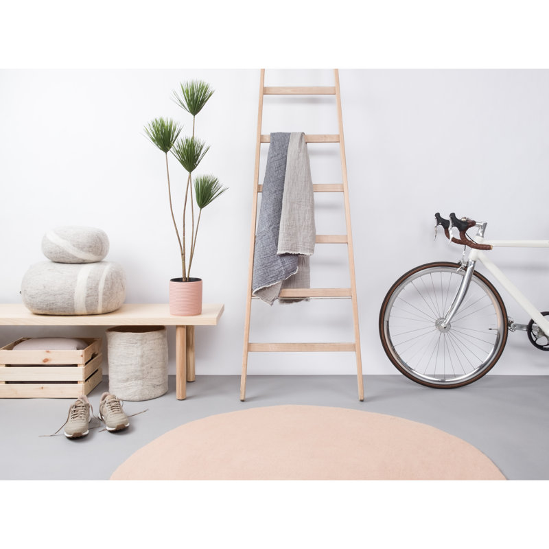 Round Solid Colour Wool Hand Woven Area Rug, Round 180cm