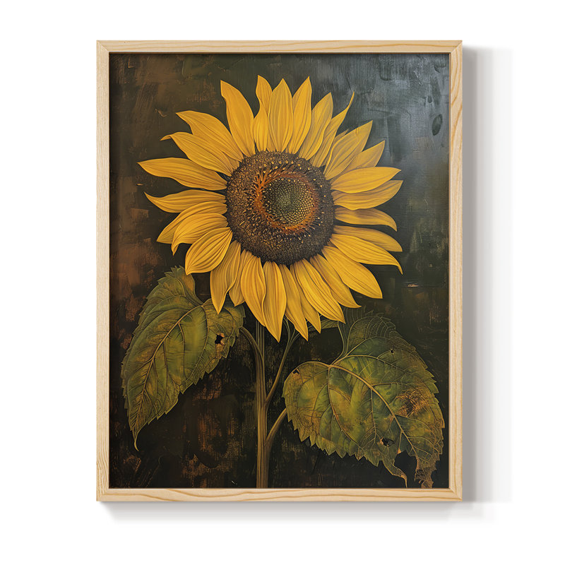 Reproduction encadrée FLORAL Series CDXCIV - bois massif, H 11 po x l 9 po