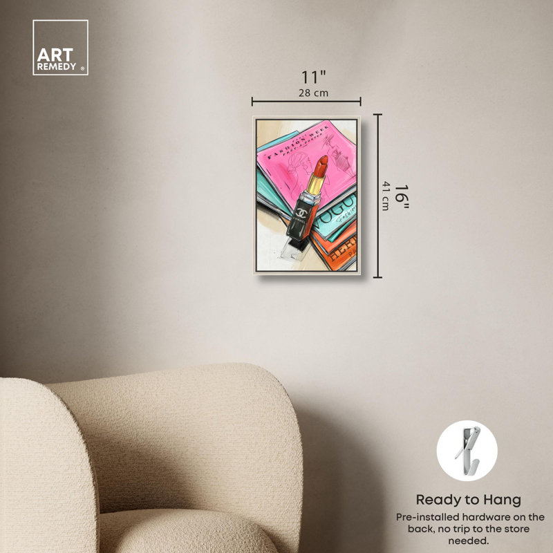 «Fashion Sketches Canvas» par Art Remedy, H 16 po x l 11 po, Argent argent, Cadre flottant