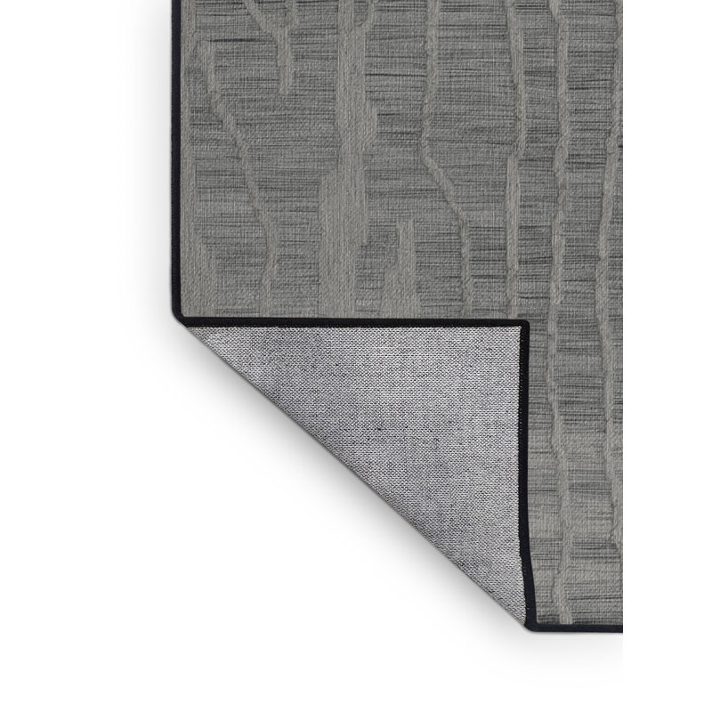 Tapis abstrait gris lavable à la machine, Carré 7 pi