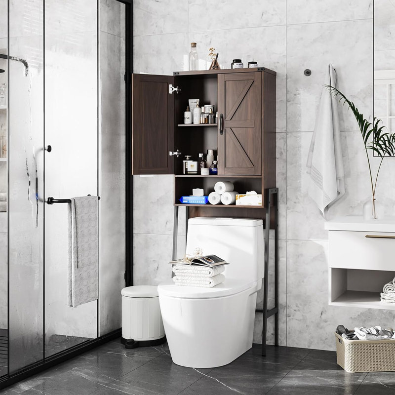 Armoire de rangement au-dessus de la toilette à 2 portes, Espresso