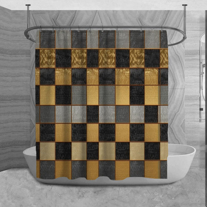 Rideau de douche à carreaux Lookado, H 93 po x l 70 po