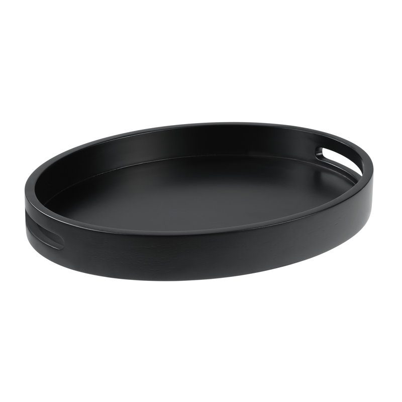Burke Oval Decorative Serving Tray, Black