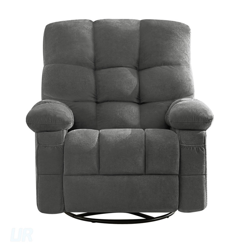 Oversized Massage Swivel Recliner With Vibration, Heating, And USB Charging For Enhanced Comfort And Relaxation, Gray