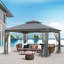 13 pi. L 11 pi. X P 11 pi. D Pavillon de jardin en acier-96070368