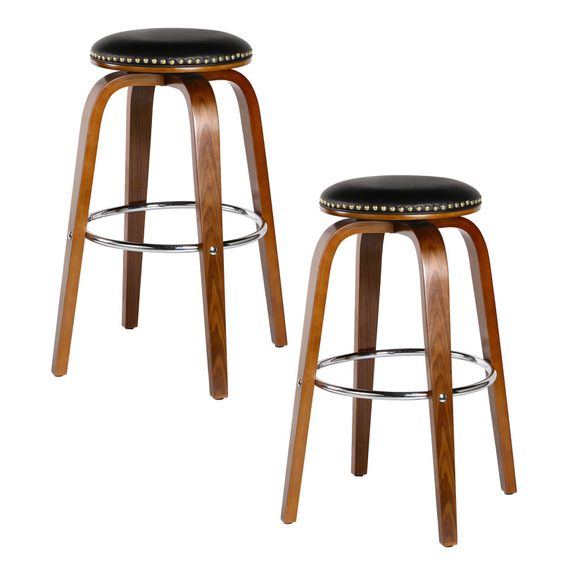 Tabouret de bar rotatif 30 po Kimberly, Polyuréthane - noir