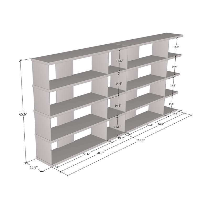 Matana 2X Bookcase, Concrete