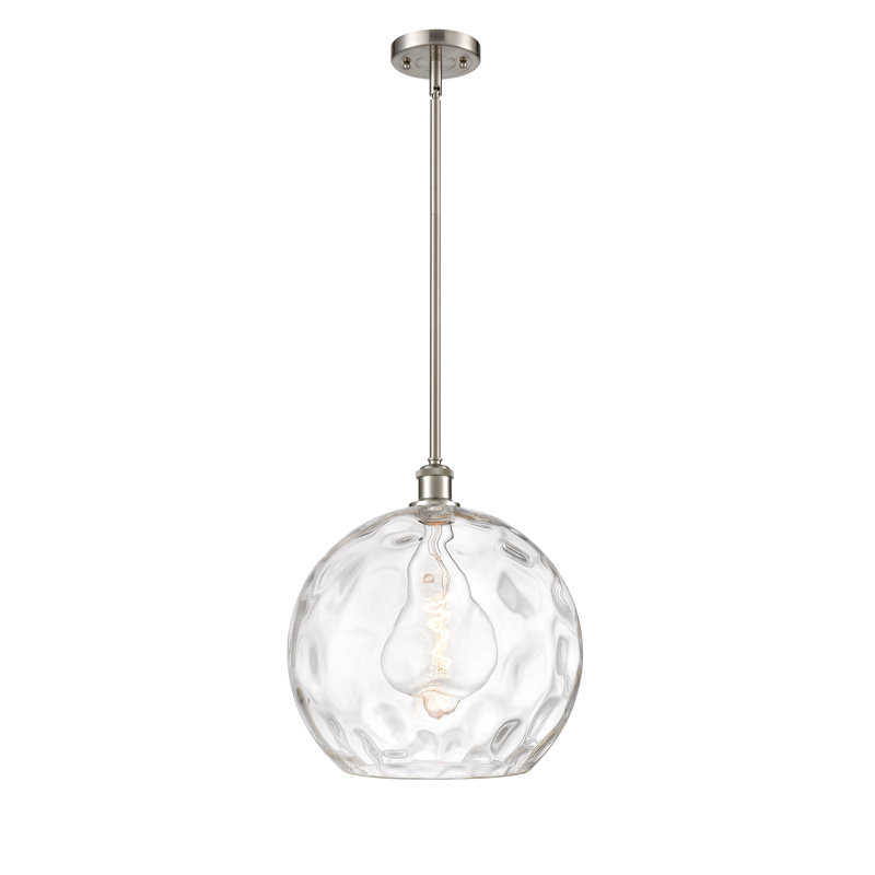 Luminaire suspendu sphère 1 lumière Cindi, DEL, Nickel satiné brossé