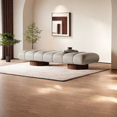 Banc rembourré en cuir Safron Match