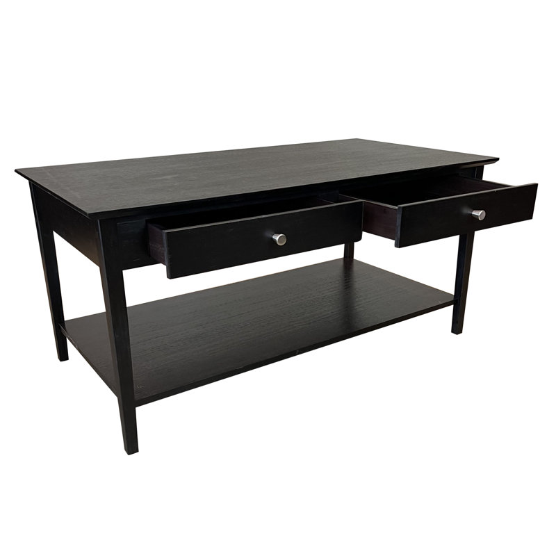 Amreece Solid Wood Single Coffee Table, Charcoal Gray