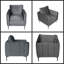 Fauteuil d'appoint moderne en velours gris avec capitonnage élégant et pieds en métal-2073473706