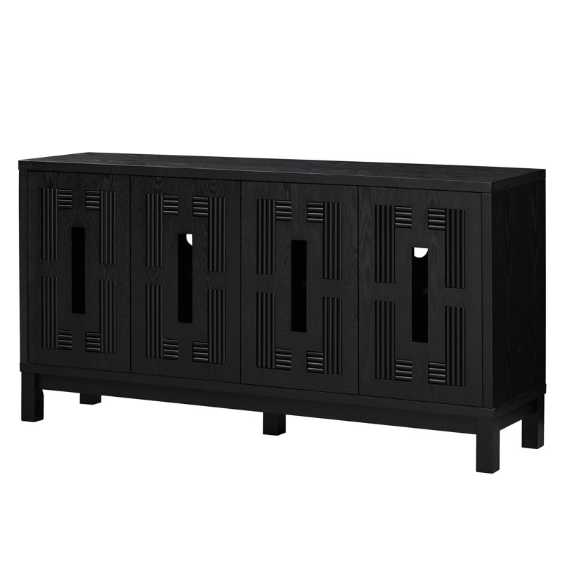 Buffet 60,7 po Mid Century Modern, Black