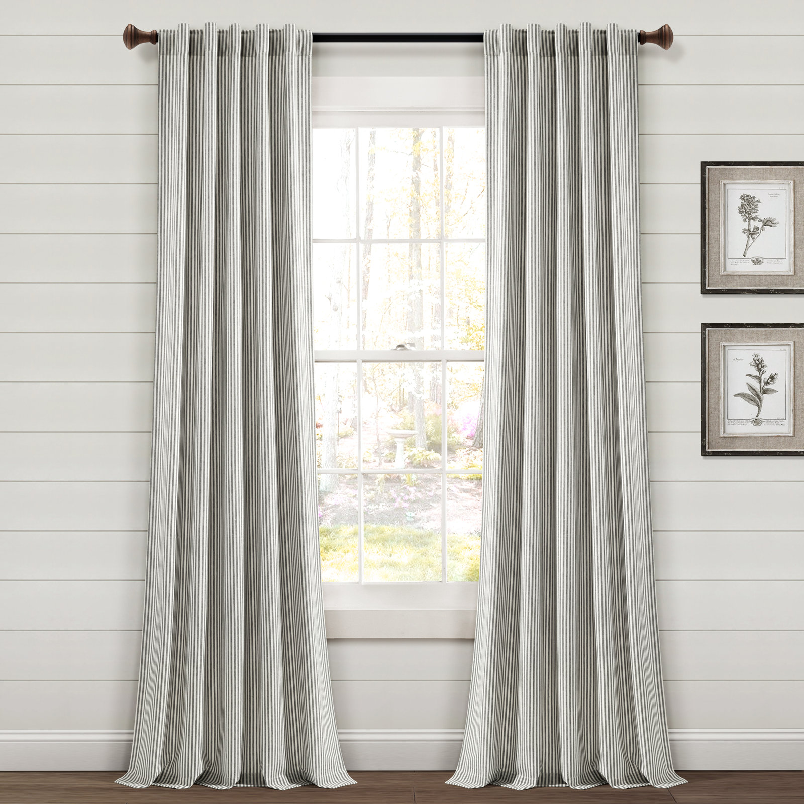 Bruno Semi Sheer Cotton Blend Curtain, Gray, 40" W x 84" L