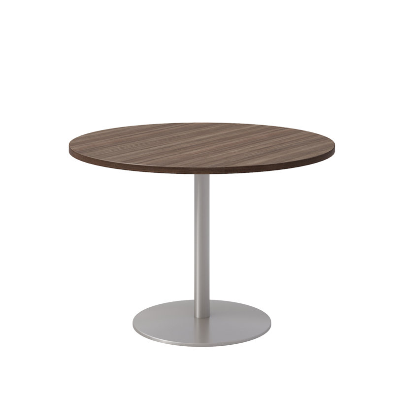 Table ronde à piédestal, H 29 po x L 42 po x l 42 po, Teck studio