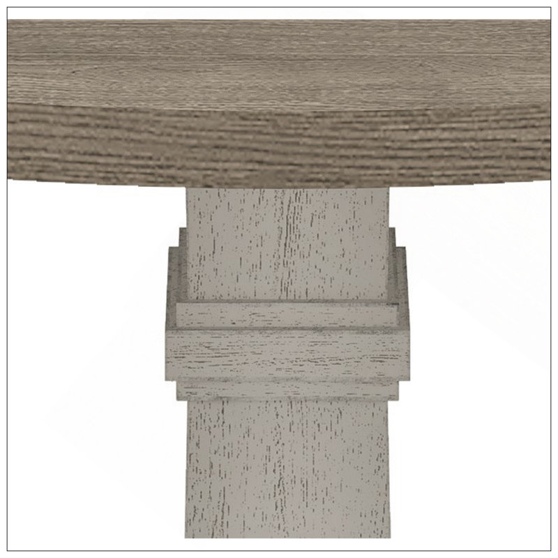 Table de salle à manger ronde blanche et grise Tannen
