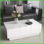 Table basse extensible blanche avec 2 rangements cachés 2 tiroirs - peu encombrants pour le salon, plateau ultrabrillant facile à nettoyer
