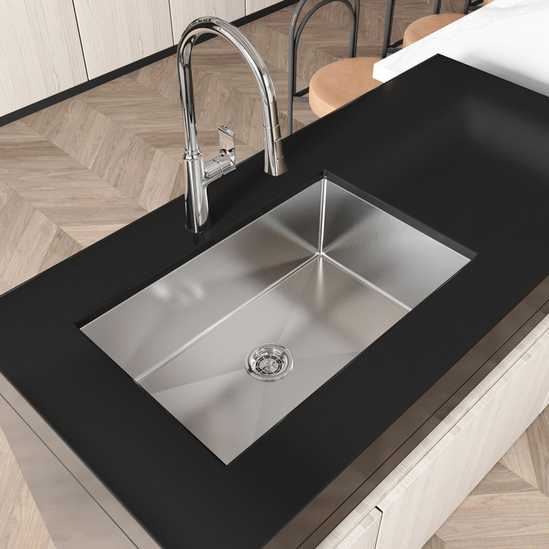 Nano Gray Undermount Kitchen Sink With Scratch- Surface 30" X 19" Stainless Steel Finish -