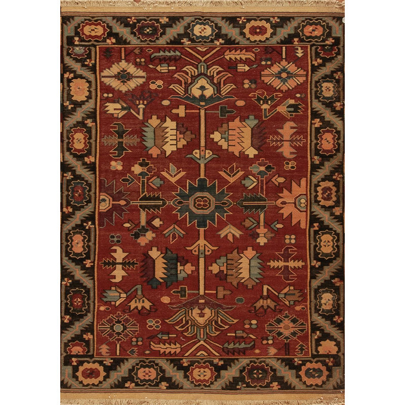 Discovery Flatweave Wool Area Rug in Red