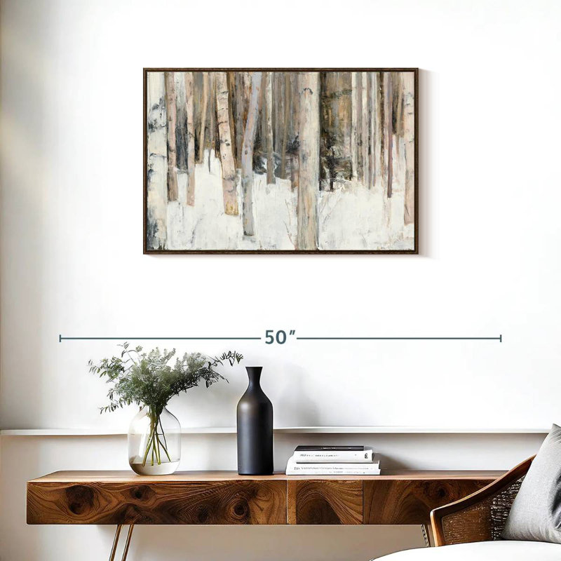 Lumière chaude d'hiver III, Cadre flottant en noyer, 31 po x 21 po