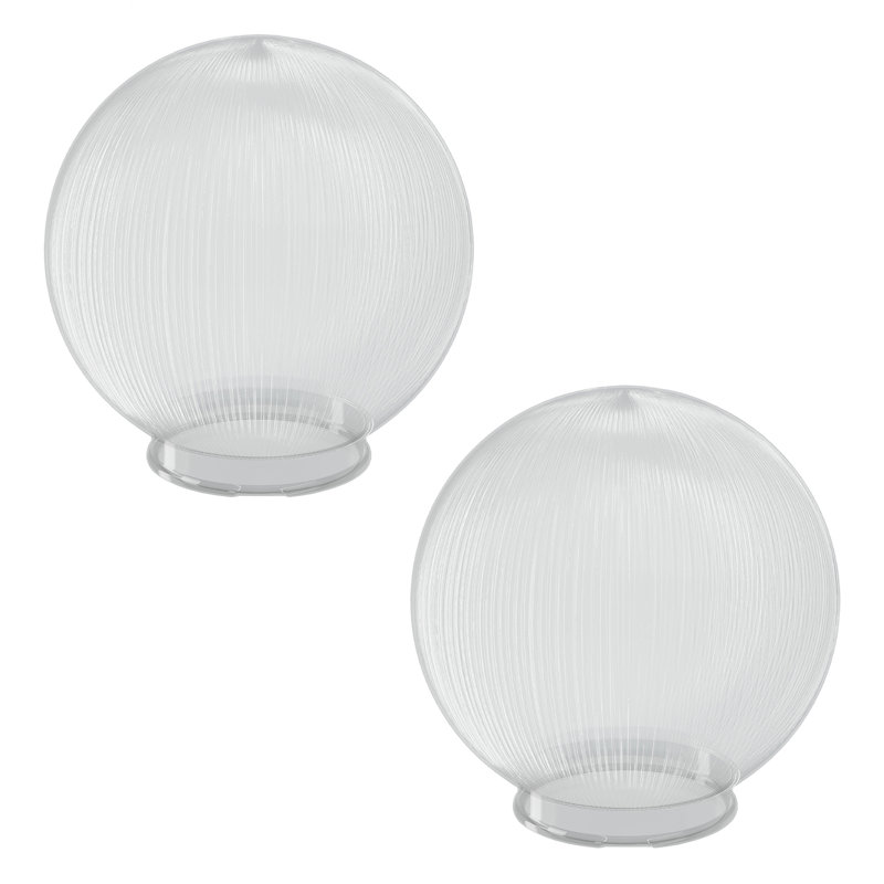 Solus 10" Prismatic Acrylic Globes with Twist Lock Neck (2-Pack) - No Fixture Included