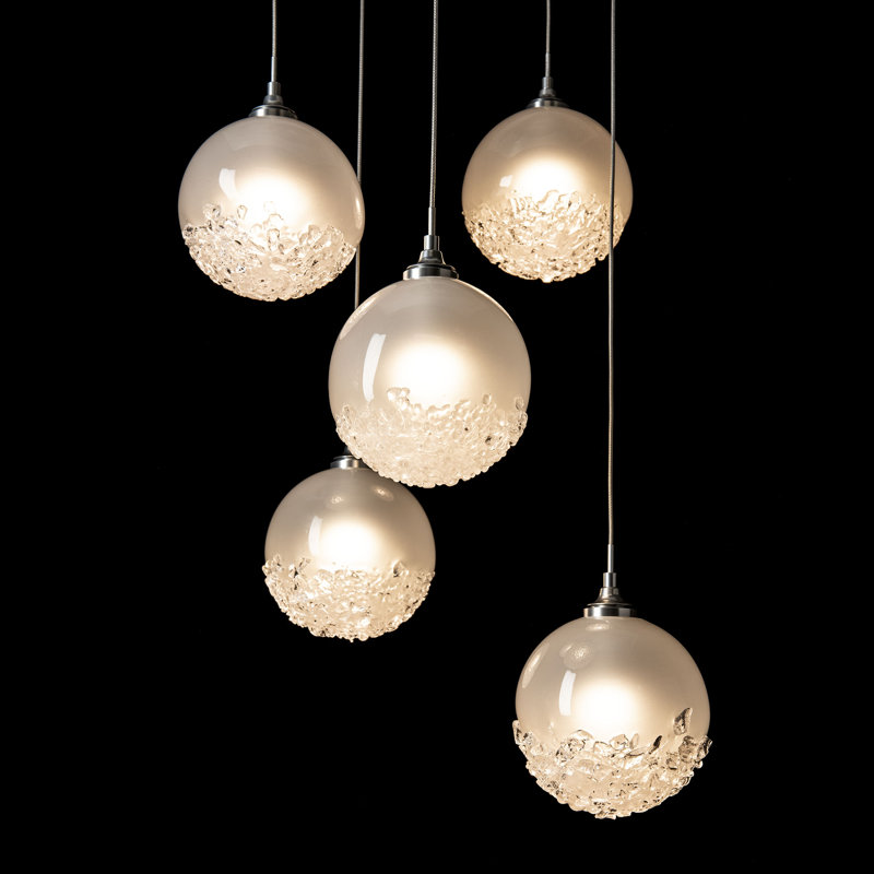 Fritz 5 - Light Cluster Globe Pendant, 80" H x 15.4" W x 15.4" D, Sterling