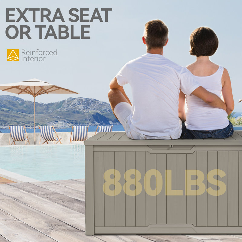 Balconera 143cm W 870L Lockable Deck Box, Brown