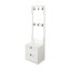 2-In-1 Coat Rack And Nightstand,Wood Bedside/Entryway Storage Organizer With Drawer & Hooks, Freestanding Clothes Hanger For Bedroom,Hallway