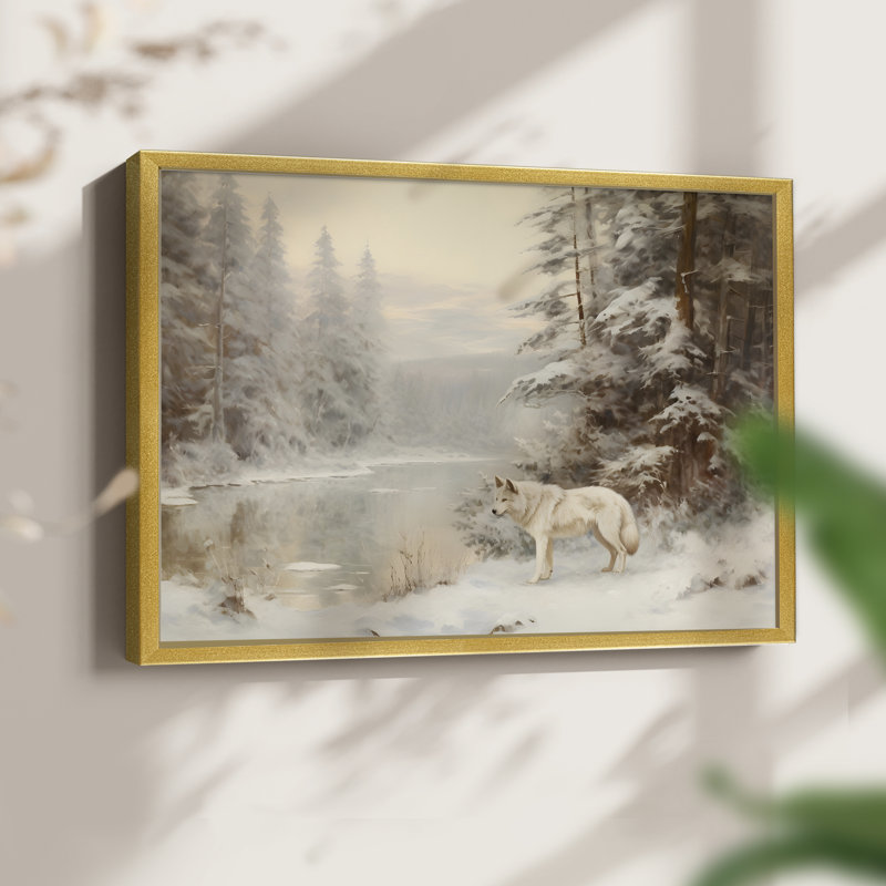 Paysages rétro-DCC-XXX-III - impression encadrée - réaménageable, H 11 po x l 14 po, Or