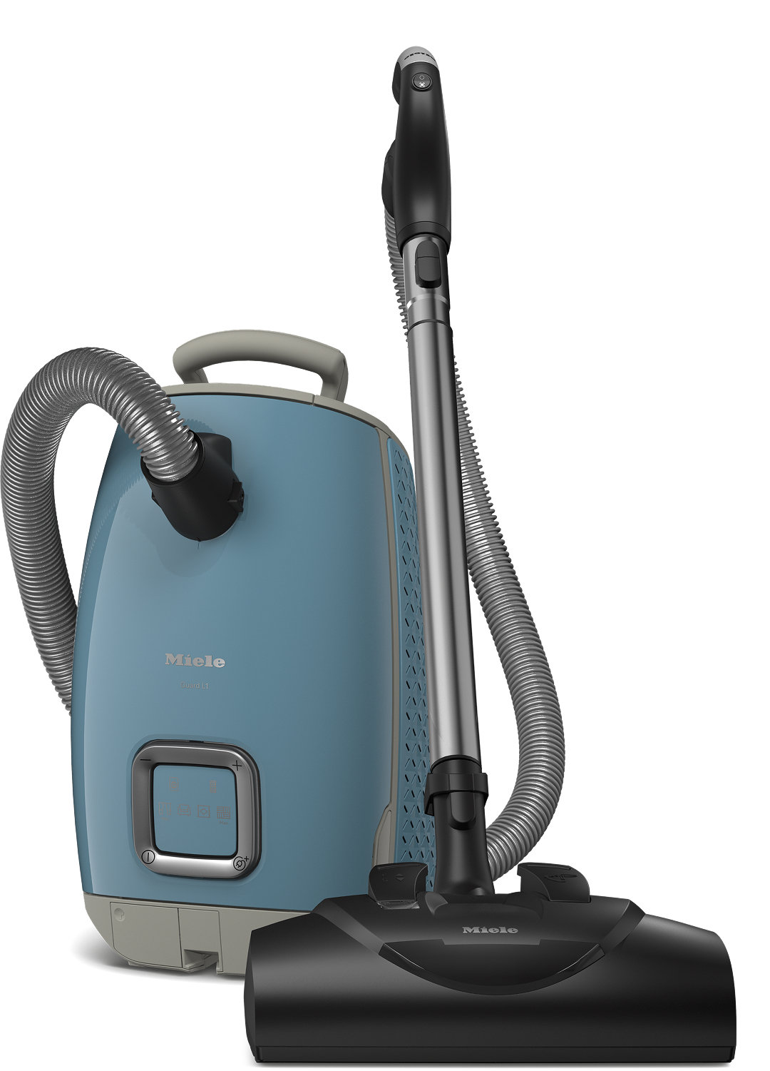 Miele New Guard L1 Bagged Canister Vacuum Cleaner with AirClean Filter, Electro Plus Floorhead, AllTeQ Universal Floorhead, LED Display Panel, in Nordic Blue/Space Grey