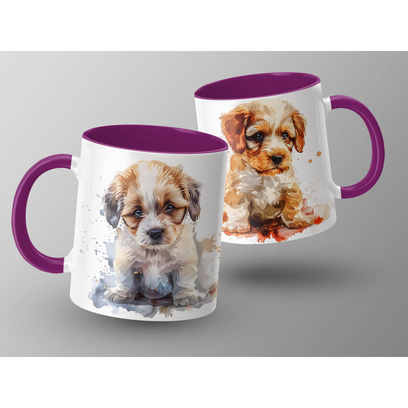 Ceramic Coffee Mug, 2, Purple