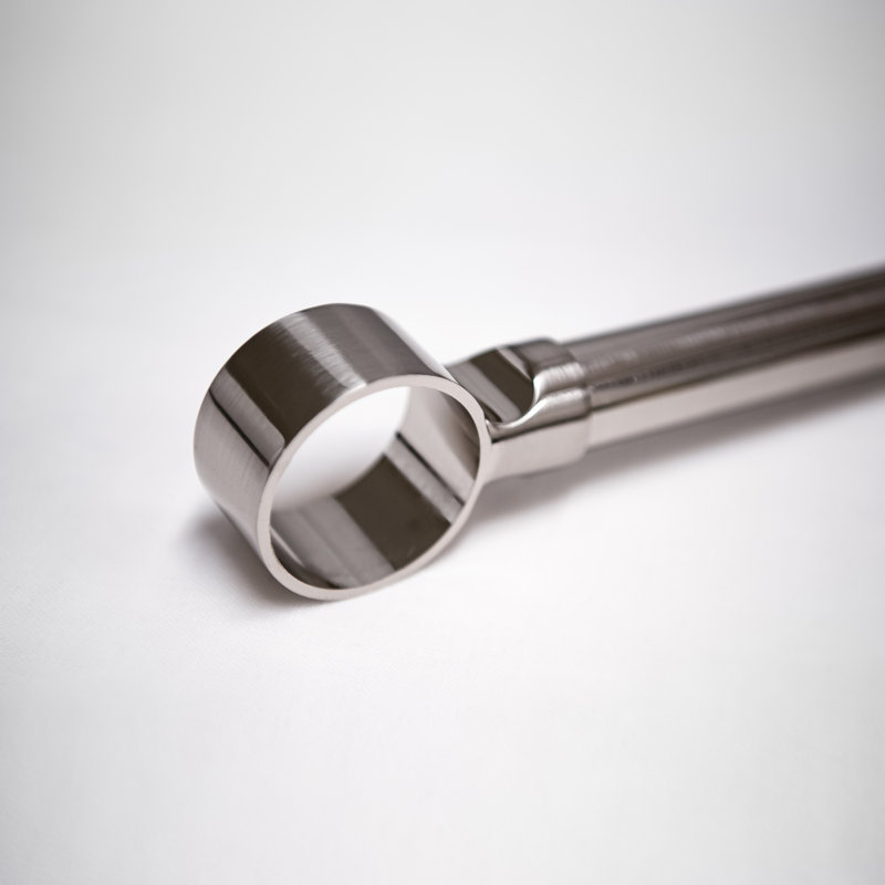 Salut Adjustable Single Curtain Rod, Silver, 66" - 120"