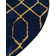 Glam Navy Blue Gold Area Rug