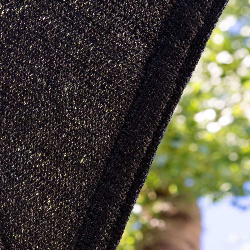 Colourtree Triangle Sun Shade Sail Canopy Fabric Cloth Screen, Water Permeable & UV Block UPF50, Black