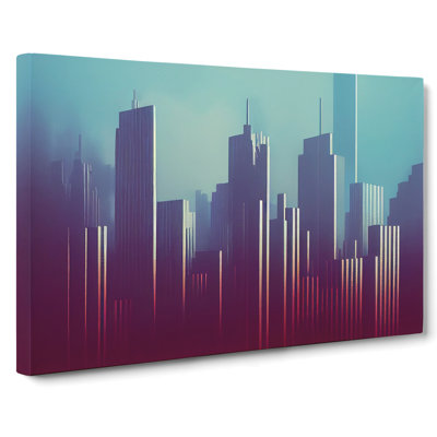 Flowing City Skyline Architecture - Wrapped Canvas