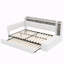 Lit de jour double rembourré avec repose-pieds et tablettes-129865212