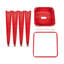 Tabourets de bar sans dossier en métal rouge, hauteur de comptoir 61 cm (24 pouces), ensemble de 4, matériau imperméable, pour les zones humides, structure rouge robuste, montage facile, idéal pour îlot de cuisine ou maison