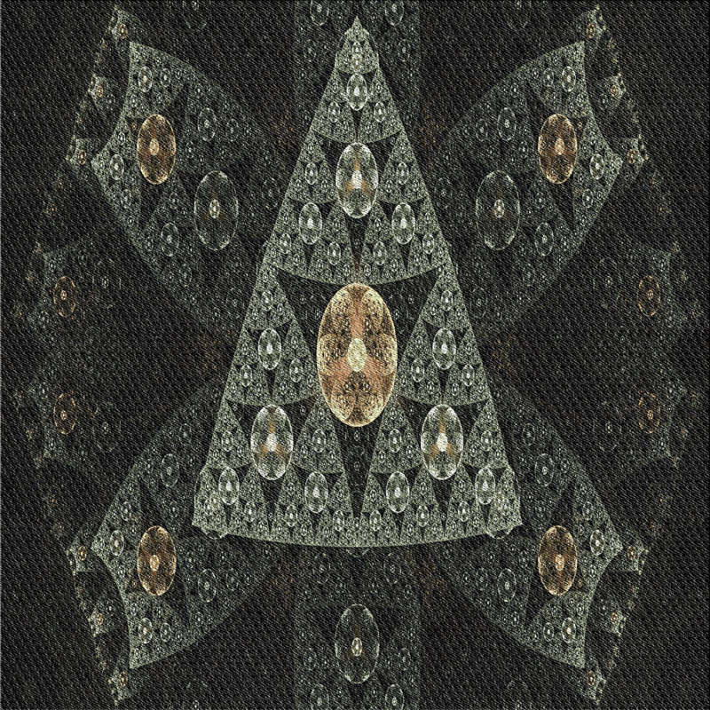 Tapis noir/brun tissé à la machine, Carré 5 pi