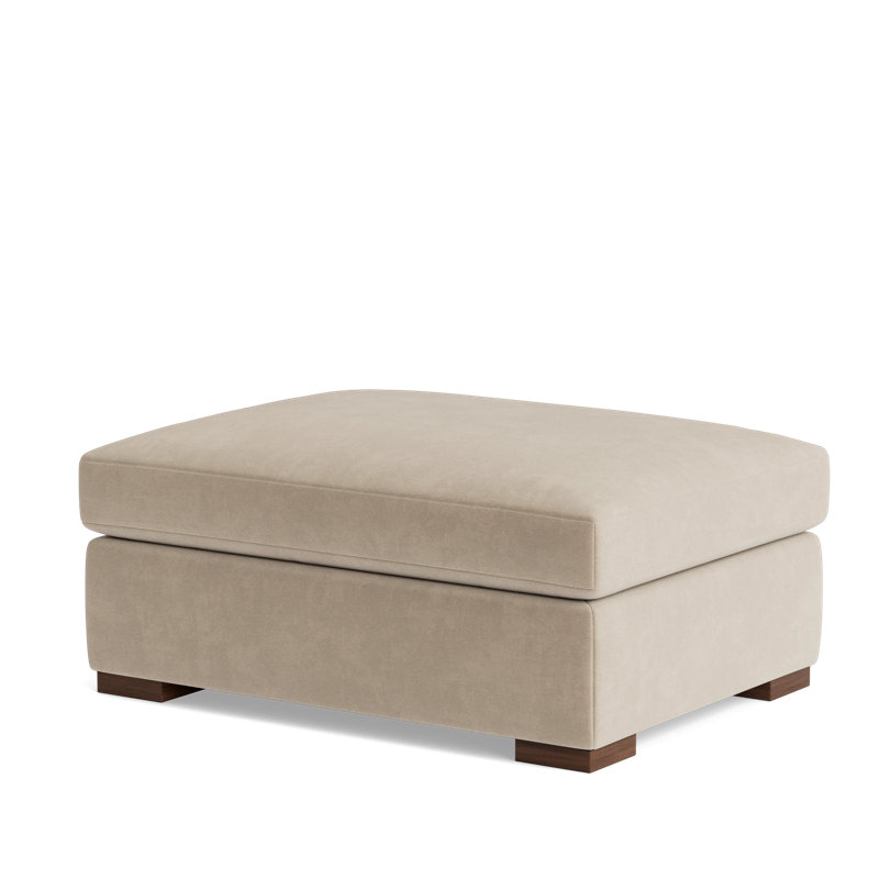 Lucca Ottoman, Velvet - Beige