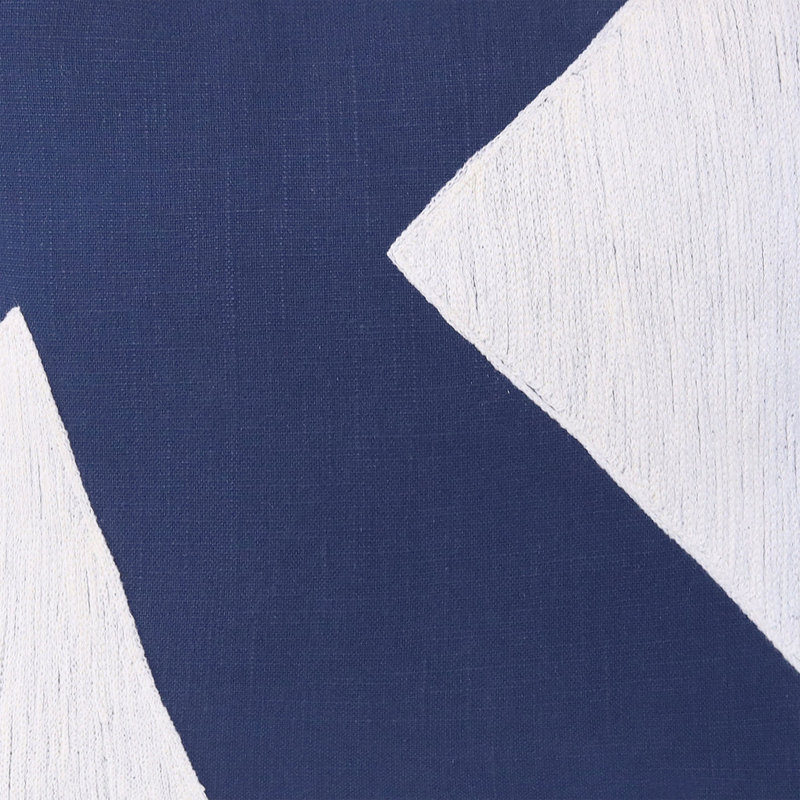 Housse de coussin en coton Auburn, Bleu / blanc, Carré 20 po, polyester